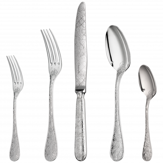 JARDIN D'EDEN 48-Piece Silver Plated Flatware Set for 12 people with Chest