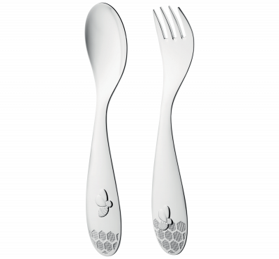 BEEBEE Silver-Plated Παιδικό Σερβίτσιο Σετ Δώρου 2 Τμχ.