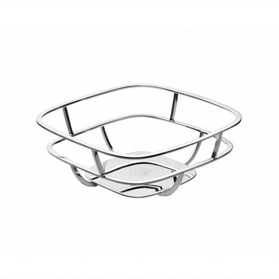 SILVER TIME Silver-Plated Bread Basket with Napkins 20x20x8 cm