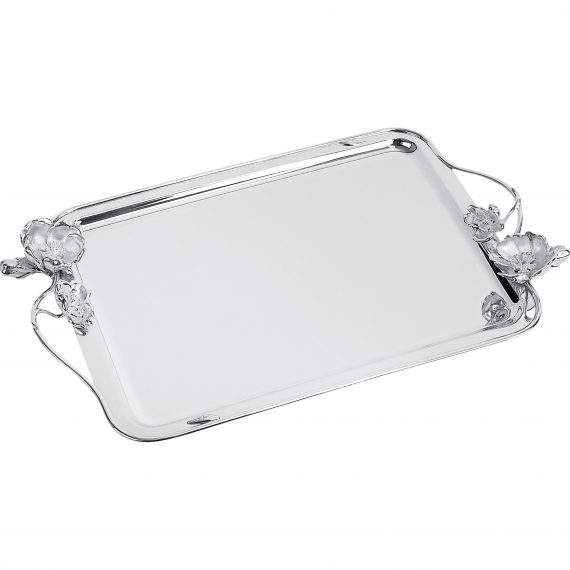 ANEMONE Silver Plated Rectangular Tray with Handles 43x31cm