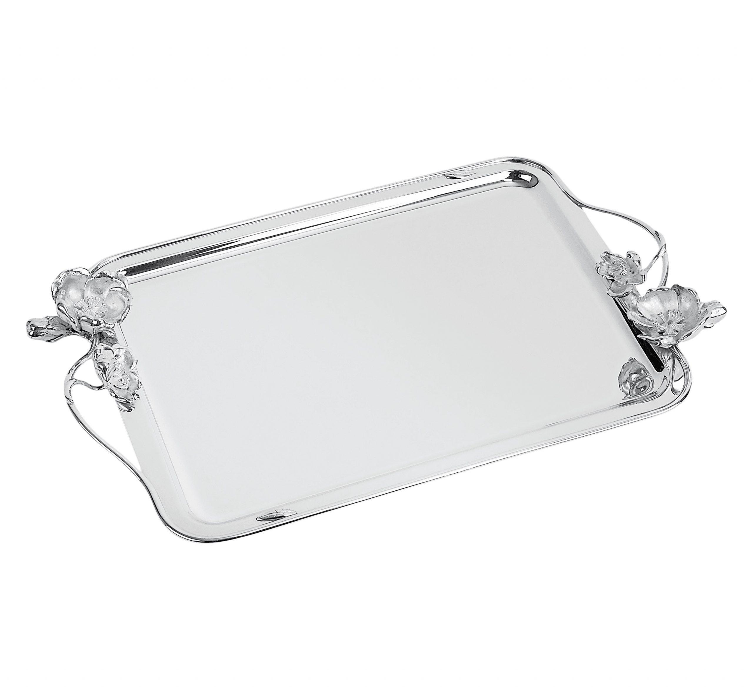 ANEMONE Silver Plated Rectangular Tray with Handles 43x31cm Christhellas