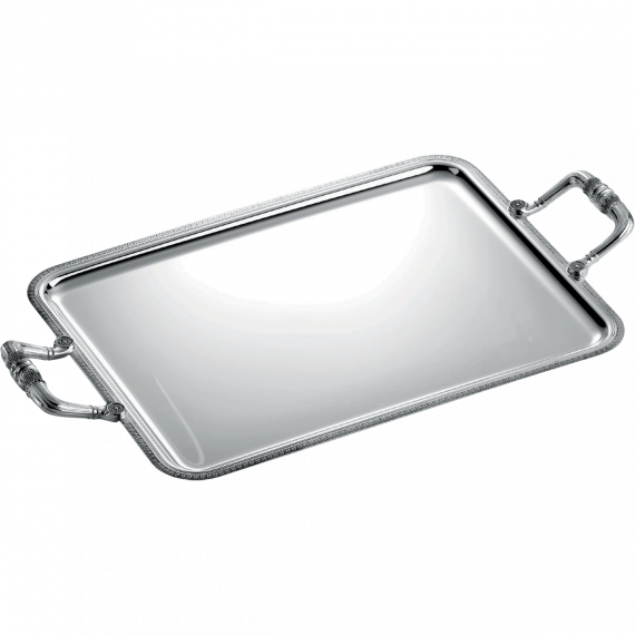 MALMAISON Silver Plated Rectangular Serving Tray with Handles 43x31cm