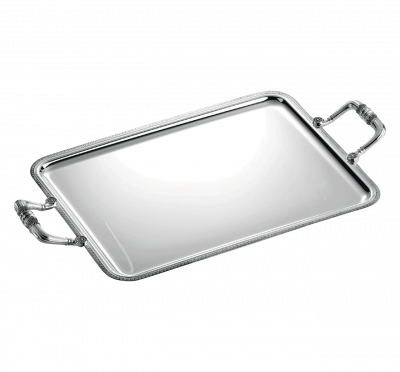 MALMAISON Silver Plated Rectangular Serving Tray with Handles 49x39cm