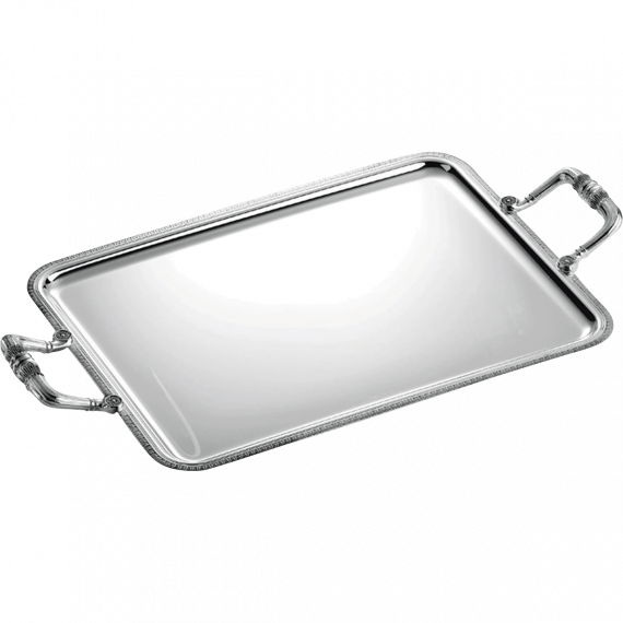 MALMAISON Silver Plated Rectangular Serving Tray with Handles 49x39cm