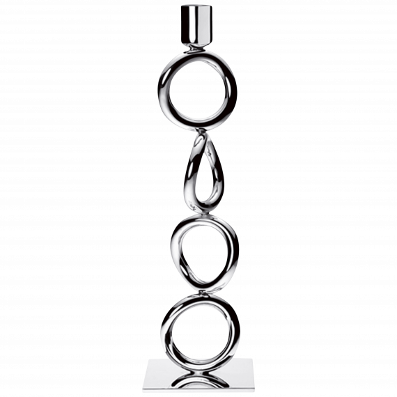 VERTIGO Silver-Plated Four-Ring Candlestick H: 30cm