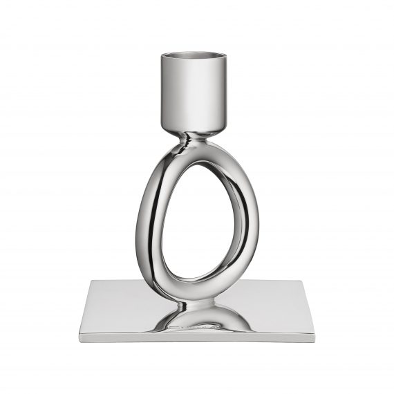 VERTIGO Silver Plated Single-Ring Candlestick H: 10cm