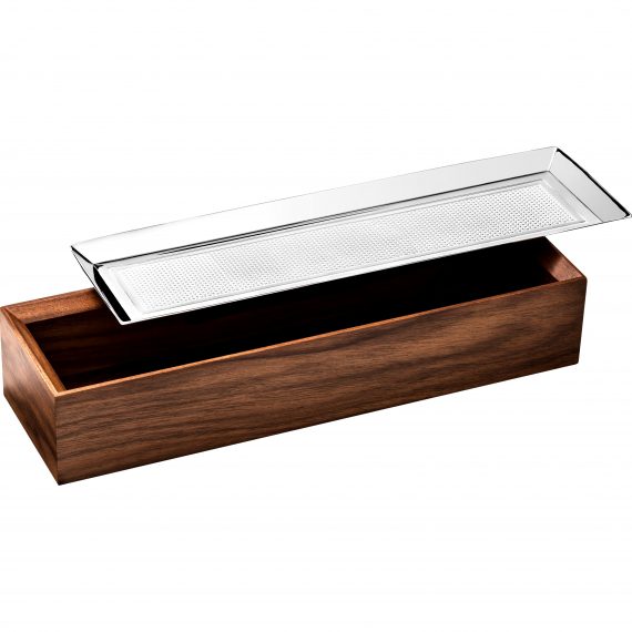 MADISON Wood and Silver Plated Pen/Pencil Storage Box 23x7 cm
