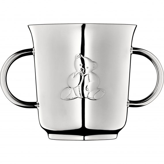 CHARLIE BEAR Silver Plated Double-Handled Baby Cup Η: 7,5 cm