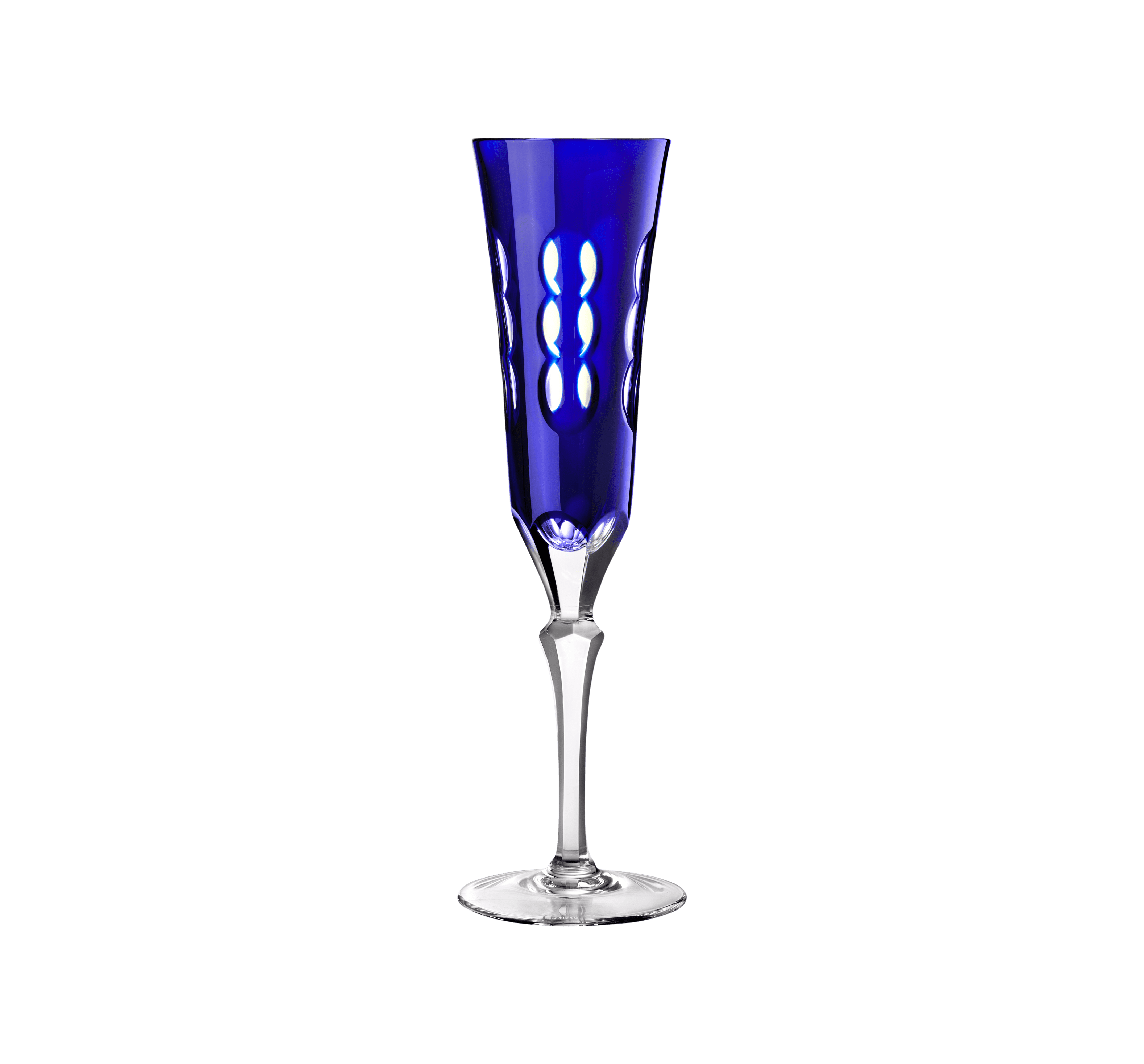 blue champagne flutes