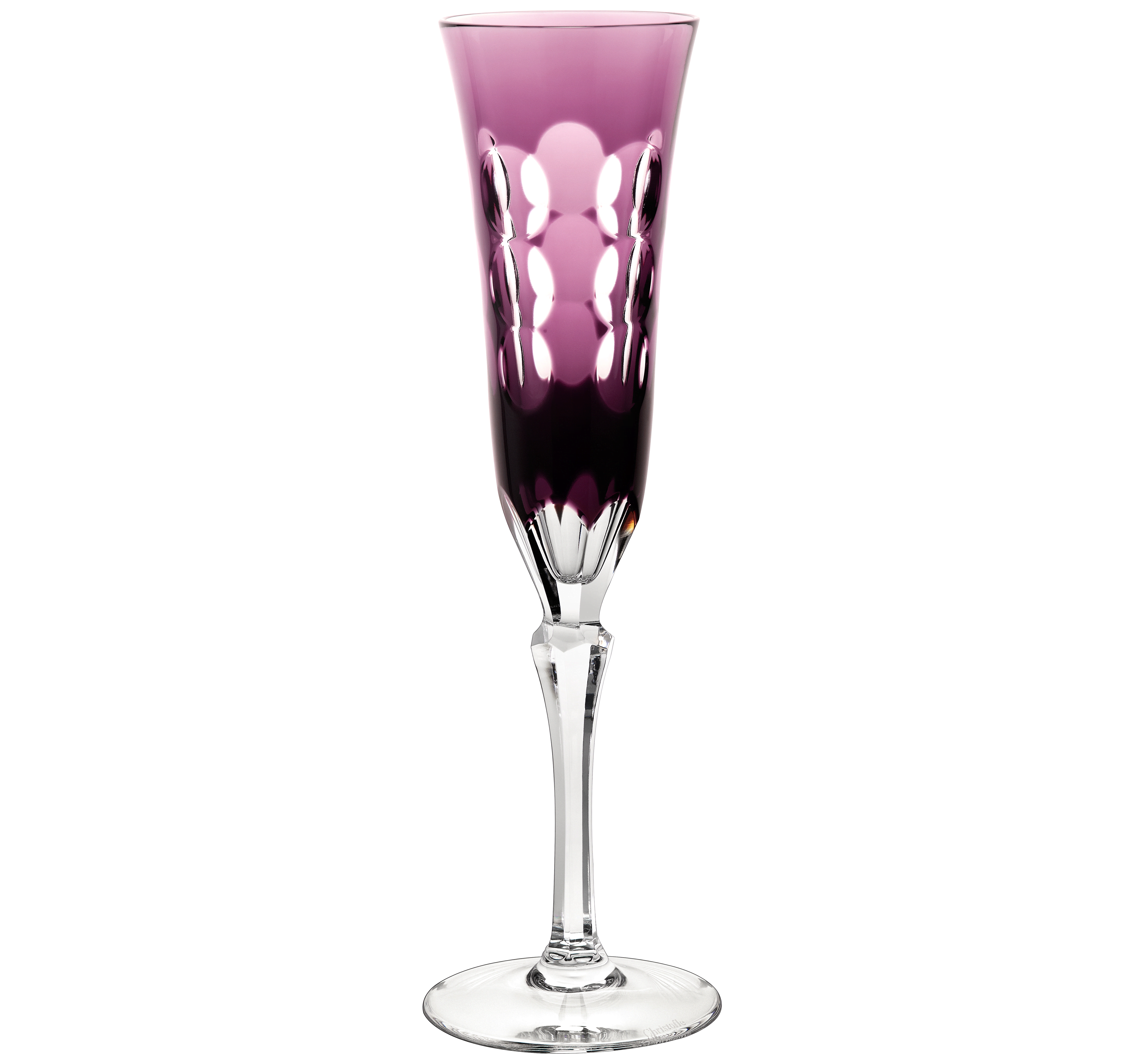 purple champagne flutes