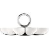 VERTIGO Silver Plated Snack Tray/Server with Three Bowls - Small ø: 8cm