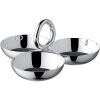 VERTIGO Silver Plated Snack Tray/Server with Three Bowls - Small ø: 8cm