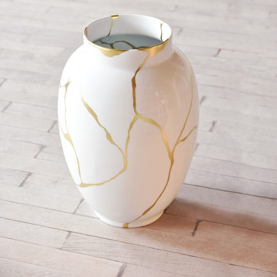 KINTSUGI-SARKIS White Large Vase H: 57cm
