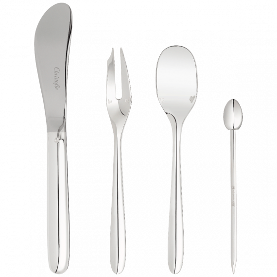 MOOD PARTY 24-Piece Silver Plated Flatware Set for 6 with Storage Capsule