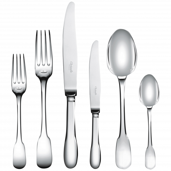 CLUNY 110-Piece Silver-Plated Flatware Set for 12 People with Chest