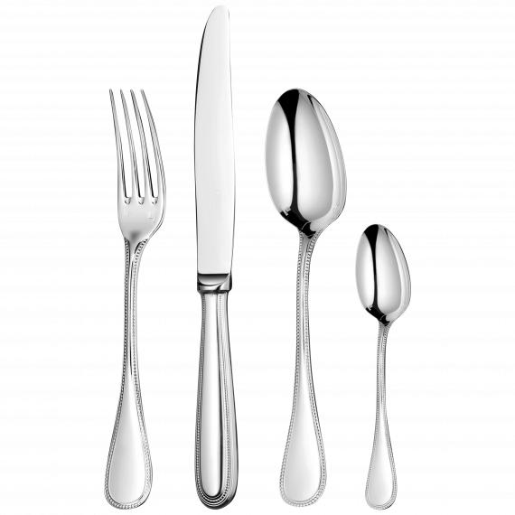 PERLES 48-Piece Stainless Steel Flatware Set for 12 People with Chest