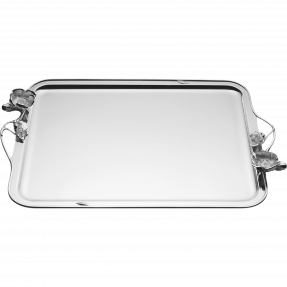 ANEMONE Silver-Plated Rectangular Tray 53x42 cm