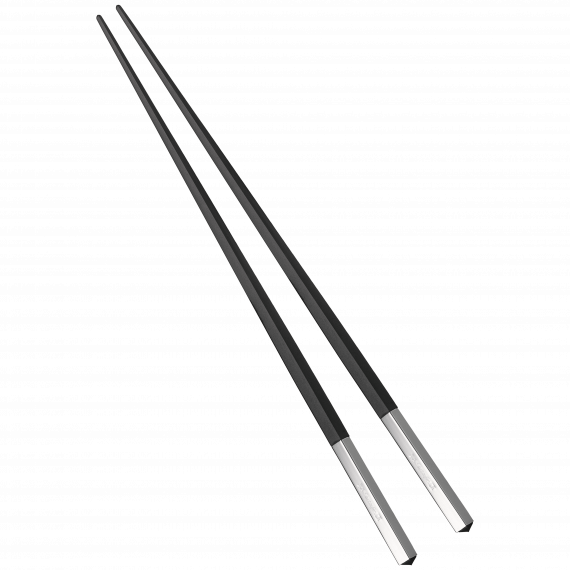 UNI Silver-Plated Black Japanese Chopsticks