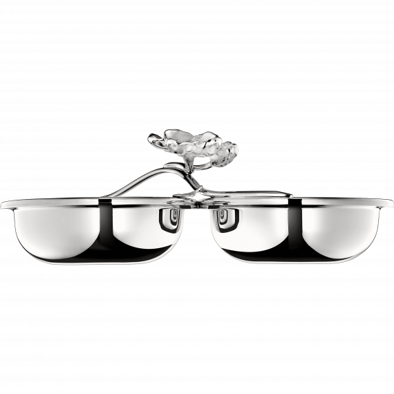 ANEMONE Silver-Plated Dual Bowl Serving Dish