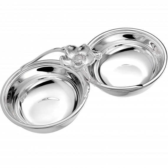 ANEMONE Silver-Plated Dual Bowl Serving Dish