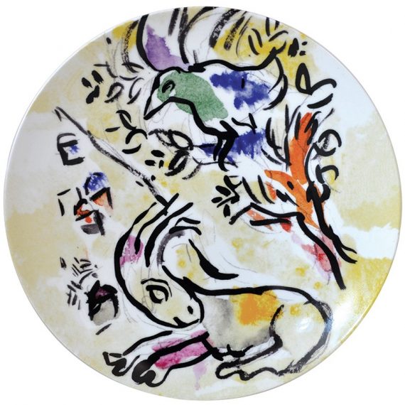 MARC CHAGALL - LES VITRAUX D'HADASSAH Set of 6 Dinner Plates (Serie 1) ø: 27 cm - Image 4