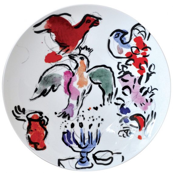 MARC CHAGALL - LES VITRAUX D'HADASSAH Set of 6 Dinner Plates (Serie 1) ø: 27 cm - Image 3
