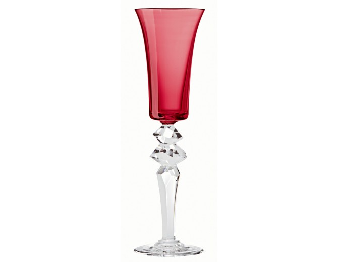 red champagne flutes