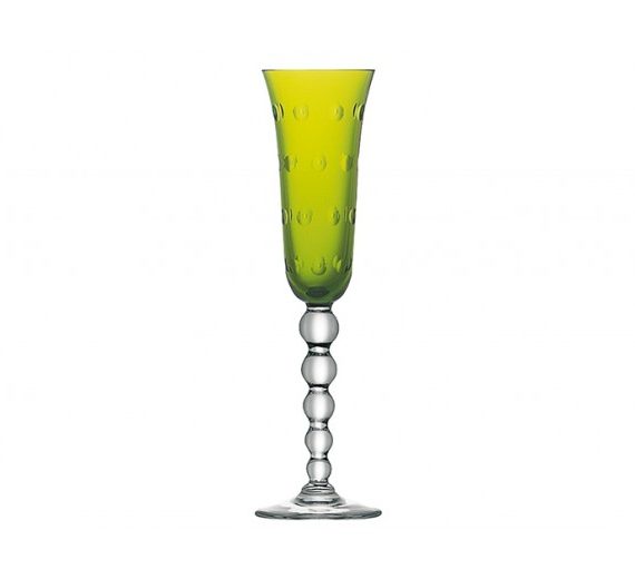 BUBBLES Chartreuse-Green Champagne Flute
