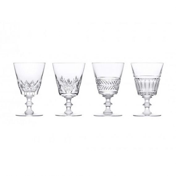 QUEENS' HALL Galerie Des Reines Crystal Wine Glasses - Gift Box of 4