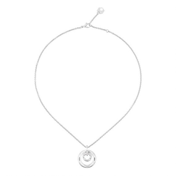 IDOLE de Christofle Sterling Silver Double Circle Pendant Necklace