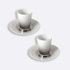 LOOP PLATINE CHRISTOPHE PILLET Set of 2 Espresso Cups and Saucers 2.4 oz