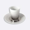 LOOP PLATINE CHRISTOPHE PILLET Set of 2 Espresso Cups and Saucers 2.4 oz
