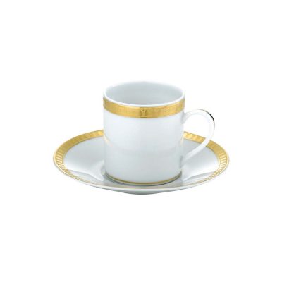 MALMAISON Gilded Porcelain Coffee Cup and Saucer