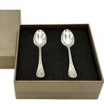 JARDIN D'EDEN 2-Piece Silver-Plated Espresso Spoons Gift Set