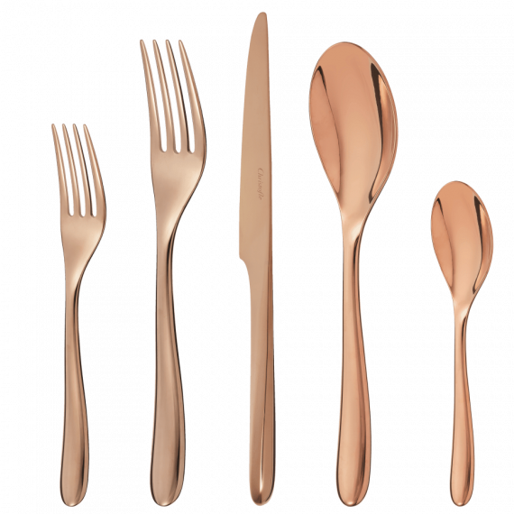 L'AME DE CHRISTOFLE - COPPER 48-Piece Stainless Steel Flatware Set for 12 people