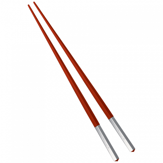 UNI Silver-Plated Ξύλινα Chopsticks - Κόκκινο