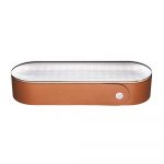 ICONIK Stainless steal pencil box with fawn leather