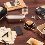 ICONIK Stainless steal pencil box with fawn leather