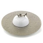 ECUME PLATINE Caviar Plate & Bell Cover