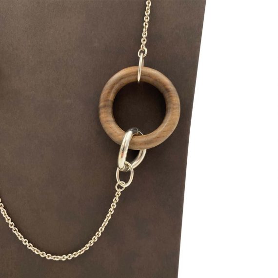 IDOLE Sterling Silver & Wood Necklace