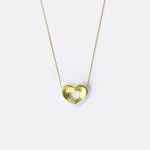 CŒUR BLANC ET OR Charms Pendant