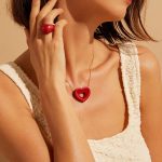 Cœur Rouge Corail Charms Pendant - Κόκκινο