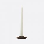 PERLES Silver-Plated and Walnut Candle Holder