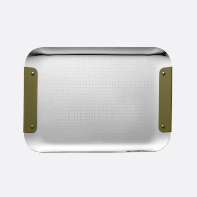 CLUB Stainless Steel Rectangular Tray Imperial Green - 32x23cm