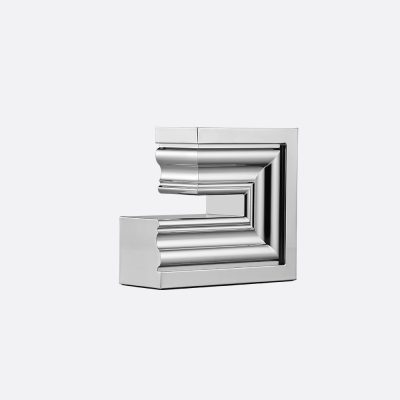 PERSPECTIVES Large Chrome Aluminium Candle Holder N°2