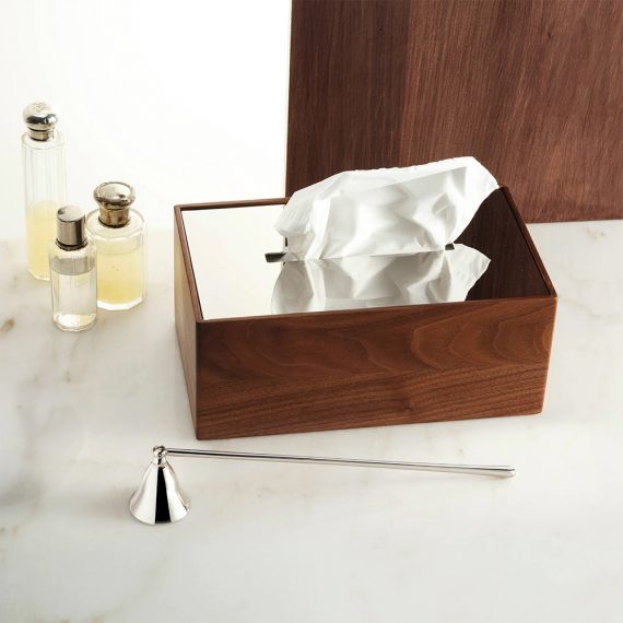 UNI Walnut and Steel Tissue Box - Christhellas