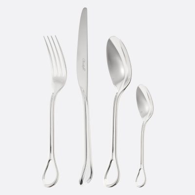 CARROUSEL 24-Piece Silver-Plated Flatware Set with Free Storage Box