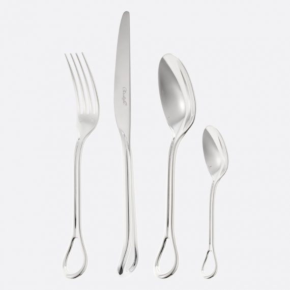 CARROUSEL 24-Piece Silver-Plated Flatware Set with Free Storage Box