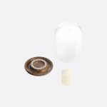 PERLES Small Silver-Plated and Walnut Hurricane