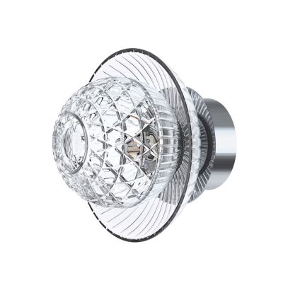 ROYAL STAINLESS STEEL FINISH CLEAR CUP IP44 SCONCE